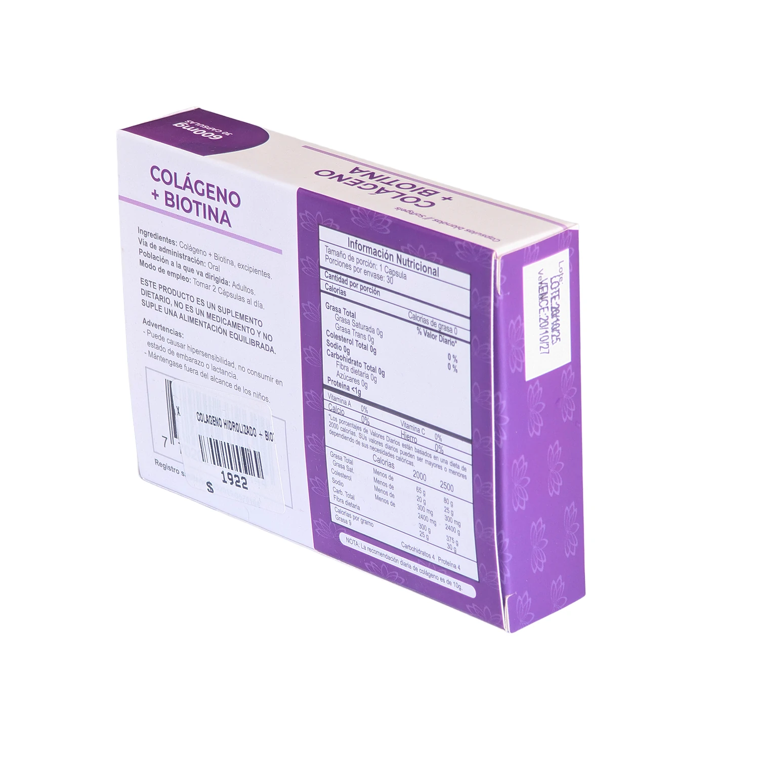 COLAGENO + BIOTINA 600mg X 30 CAPSULAS - Image 2