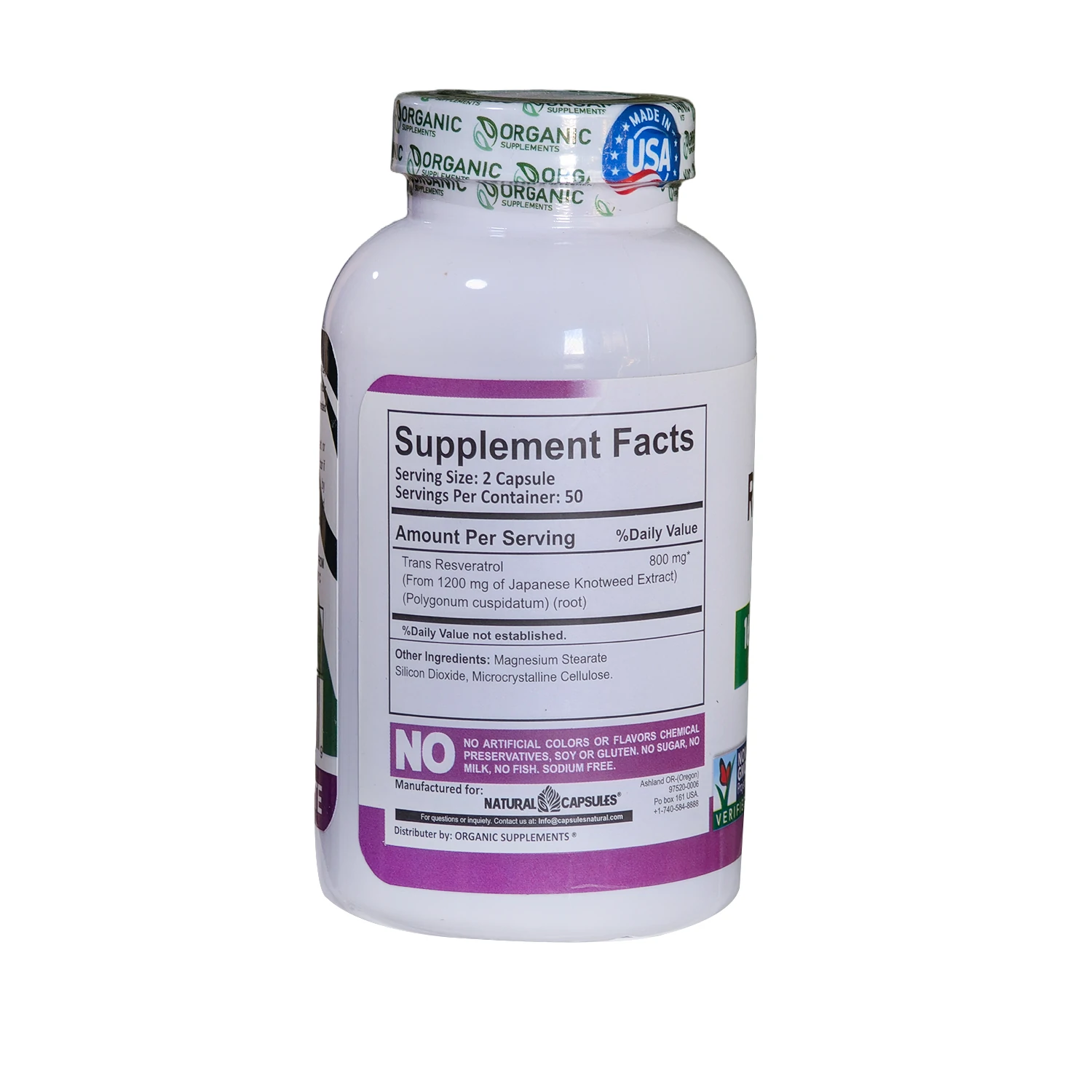 NAT + RESVERATROL 1500MG X 100 CAPSULAS ORGANIC - Image 2